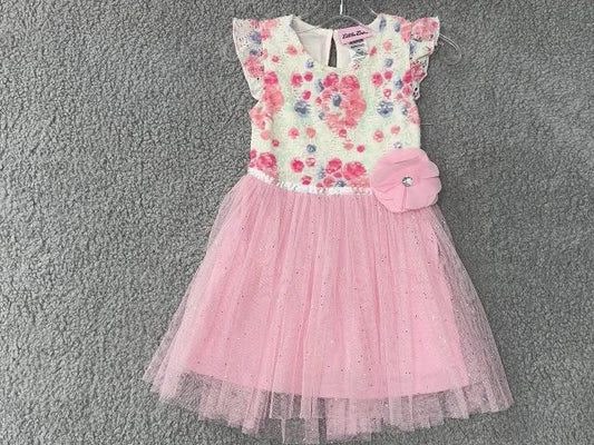 Little Lass Pink Pink Flower Dress, 2