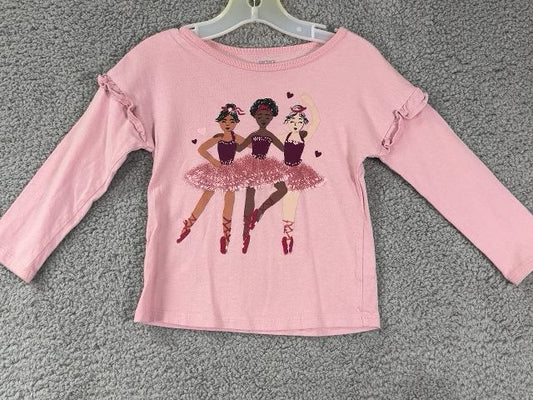 Carters  Pink Long Sleeve with Balerinas on the Front, 2