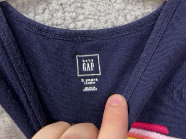 Baby Gap Dark blue Blue Tee with Rainbow, 3