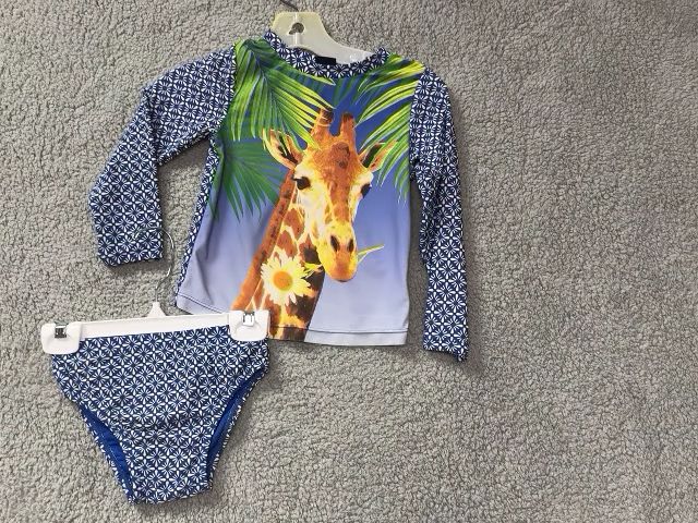 baby GAP Multi 2pcs Giraffe Swim Suit, 3